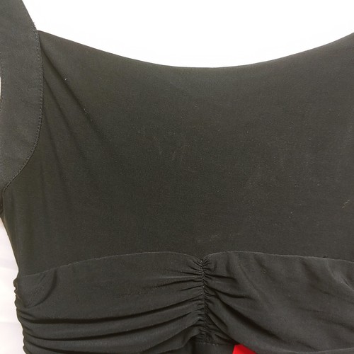 Emma & Michele Damen Größe 4 schwarz & rot Muster Stretch ärmellos Maxikleid - Bild 11 von 19
