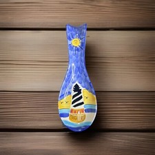 Lighthouse Ceramic spoon rest Kitchen, Hand Painted,  Decor