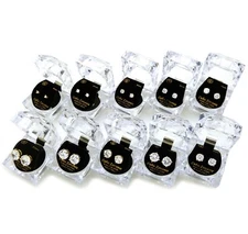 Unisex 3mm - 12mm Round Cubic Zirconia Pierced Surgical Steel Stud Earring