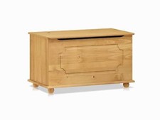 Truhe Holztruhe Aufbewahrungsbox EMEL Massivholz Kiefer gewachst Front-Fräsung