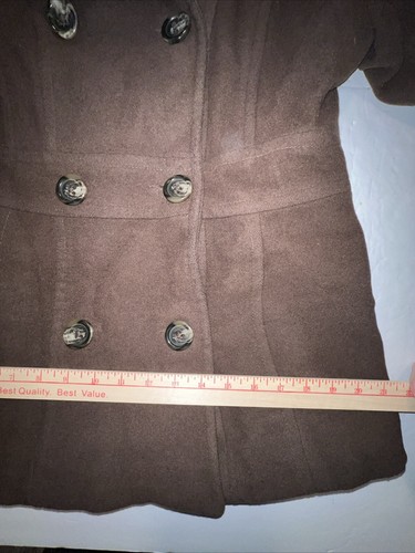 Anne Klein Pea Coat Women’s Medium Brown Wool Blend Classic Winter Lined - Picture 9 of 19