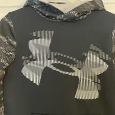 Under Armour Cold Gear Black White Hoodie YLG YMD Hooded Sweatshirt