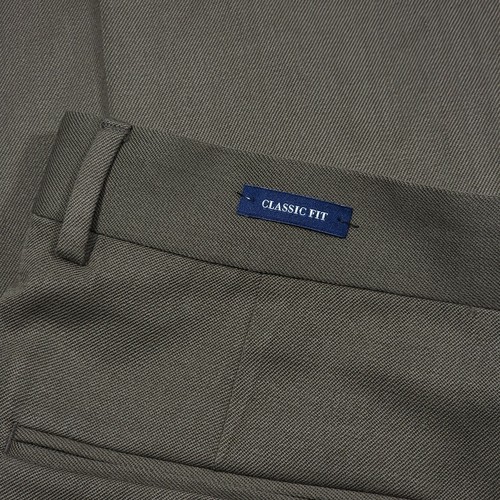 Joseph & Feiss Gold Men's Pant Olive Twill Wool Classic Fit Size 35 Unfinished - Picture 9 of 9
