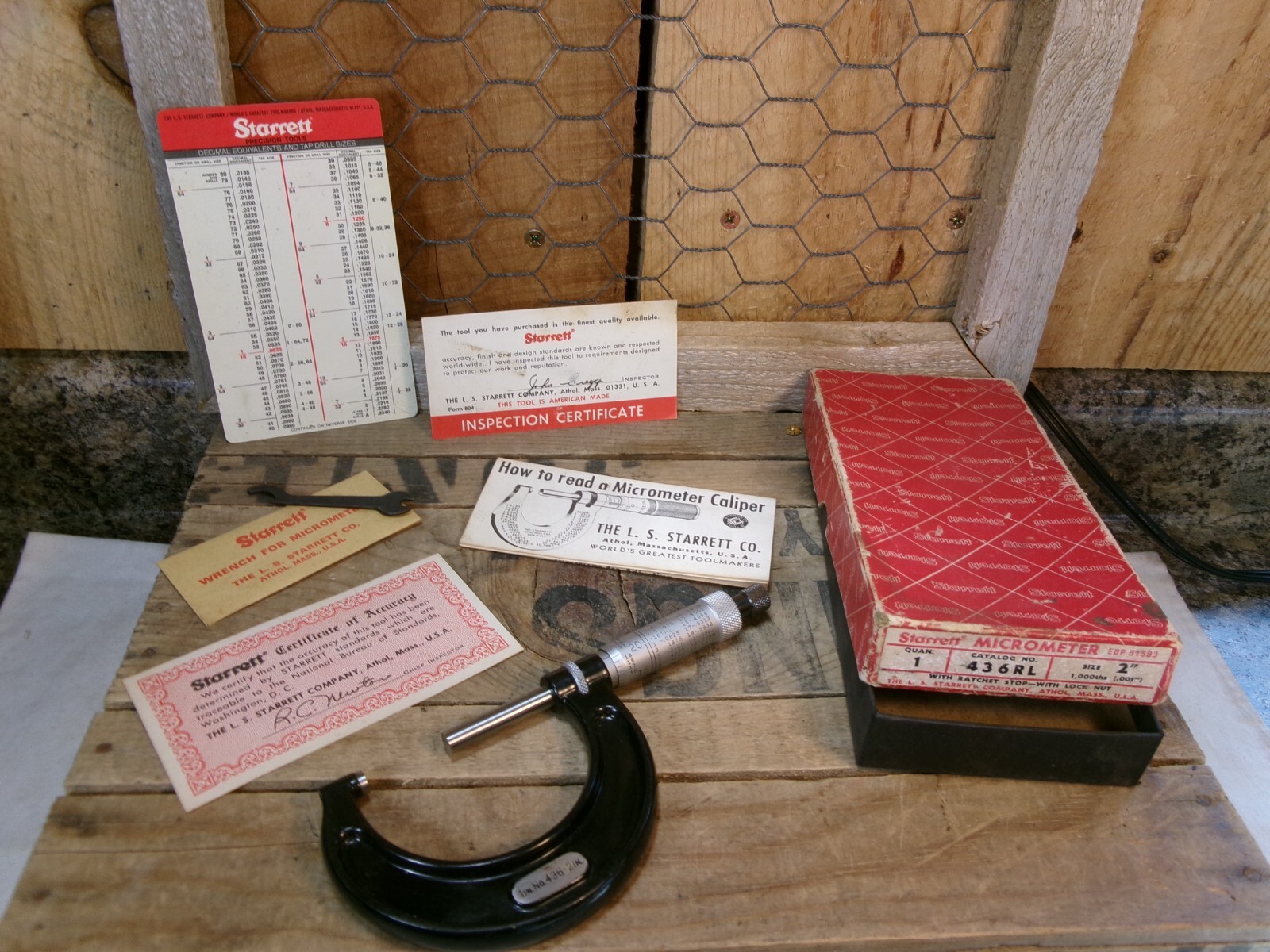 Vintage L.S. Starrett 1"2" Micrometer Caliper No.436 RL Complete eBay