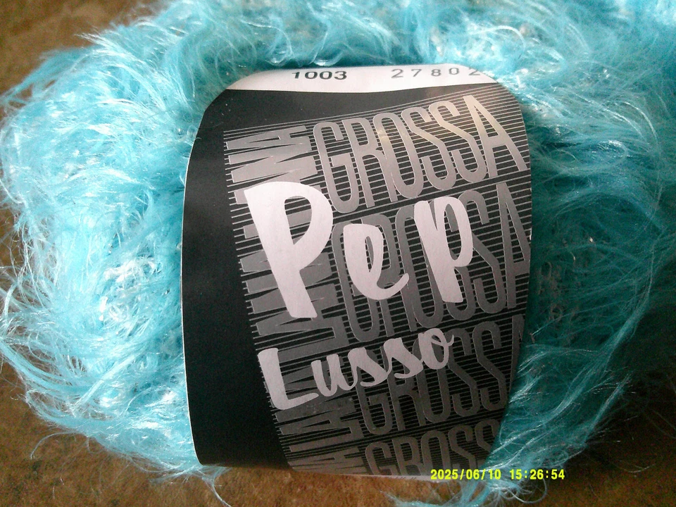 Lana Grossa Pep Lusso in türkis mit feinem silberlurex Faden Fb.1003 - Bild 2 von 3