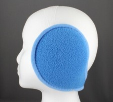 Aqua fleece ear muffs warmers behind head under hair 4.5" wide ear covers