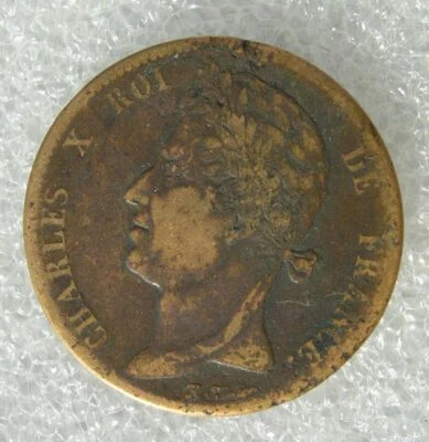 CHARLES X 5 centimes 1827 H COLONIES FRANCAISES - Photo 1/2