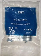 EMT One Hole Click on Strap 1/2" 44920, 4 pack