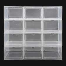 12PCS Shoe Containers Transparent-Front Door ...