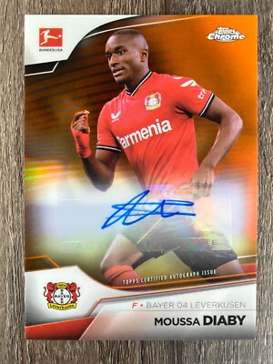 Moussa Diaby #BCA-MDI 2022-23 Topps Chrome Leverkusen Autograph Orange /25
