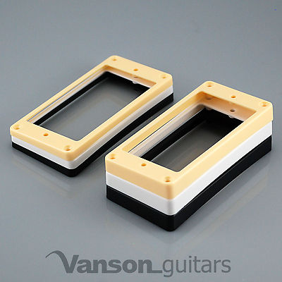 NEU 2 x Curved Base Montageringe für Epiphone Les Paul, ES Humbucker Surround