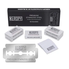 KEROPY Double Edge Safety Razor Blades-50 Count Premium Razor Blades Surgical...