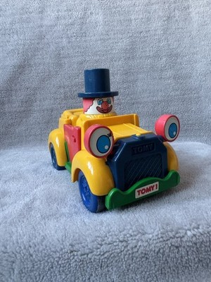 Not Working - Tomy Push & Go Clown Auto 70er Vintage Hartplastik Spielzeug