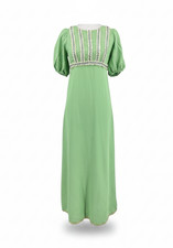 Vintage Dress Small Women's Regency Era handmade Jane Austen Bridgerton green