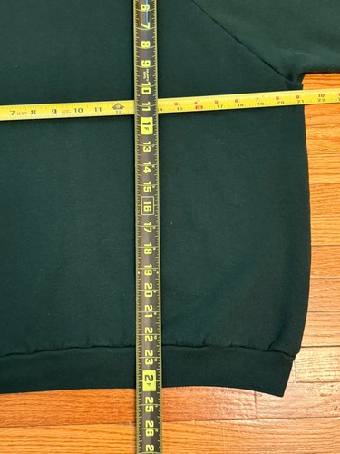 Vintage 90s Large Fruit Of The Loom Blank Pullover Sweatshirt USA Forest Green - Bild 6 von 7