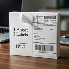 600 Half Sheet Shipping Labels Page 8.5x5.5 Self Adhesive Round 2 Per Sheet
