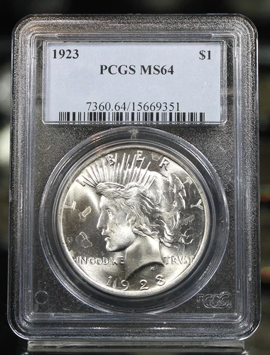 1923 Peace Silver Dollar - PCGS Certified MS64 !!