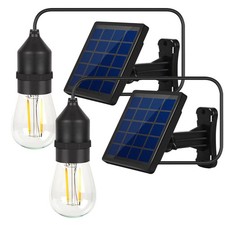 Solar Light Bulb Dusk to Dawn Outdoor Waterproof 3000K with Cable 9.8FT Porta