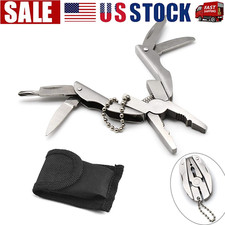 Pocket Multi Tool Pliers Mini Folding Key Chain Fishing Camping Small Pliers Lot