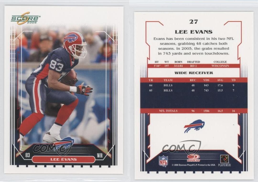 2006 Score Lee Evans #27 0j5 thumbnail 3