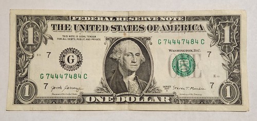 2017-A $1.00 TRIANARY WITH 5 OF KIND 4 ,s FANCY SERIAL NUMBER - Picture 1 of 2