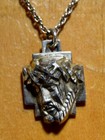 VINTAGE STERLING SILVER CREED 3-D JESUS PORTRAIT PENDANT WITH 24 INCH .925 CHAIN — photo 5