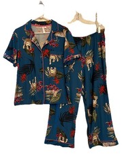 Joyspun Multicolor Leopard  Floral Pajama Set Womens Size Large