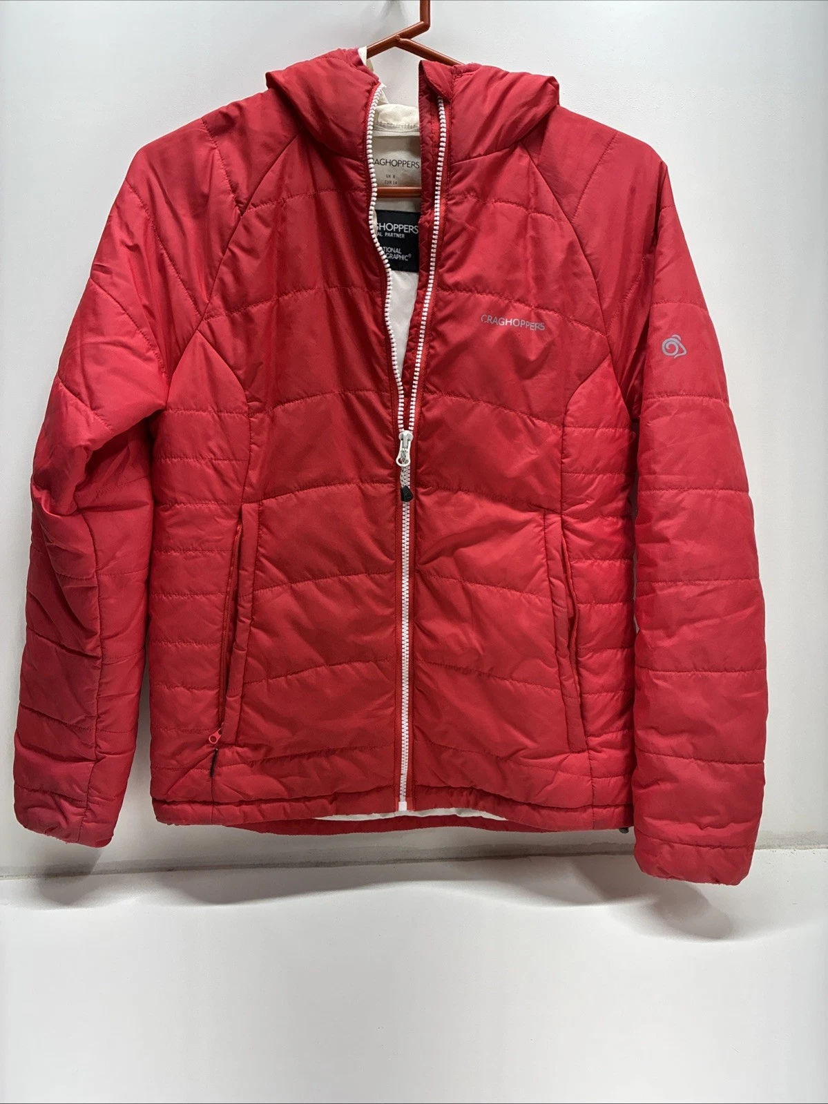 Craghoppers Compress Lite Hoodie Jacket Red Full Zip Nat Geo Women’s US Size 4