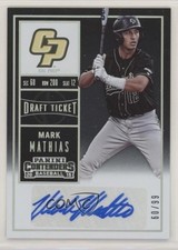2015 Contenders College Draft Ticket 60/99 Mark Mathias (Batting) #41 Auto 06p3