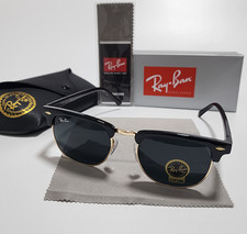 Ray-Ban RB3016 Sunglasses Clubmaster Classic Black Frame Glass Gray Lens 51mm