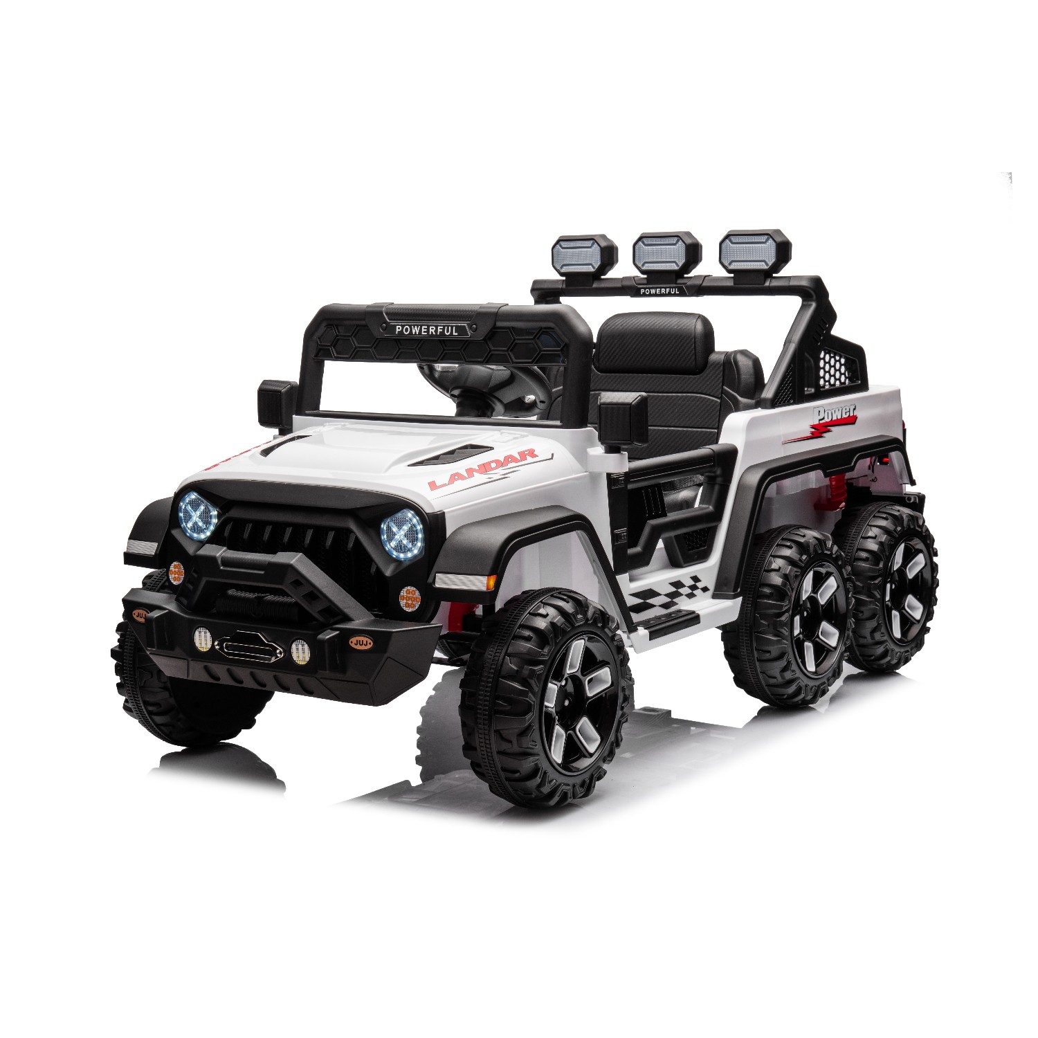 Kids Car Remote Control 6 Wheel 4wd Ride On Bluetooth Music 