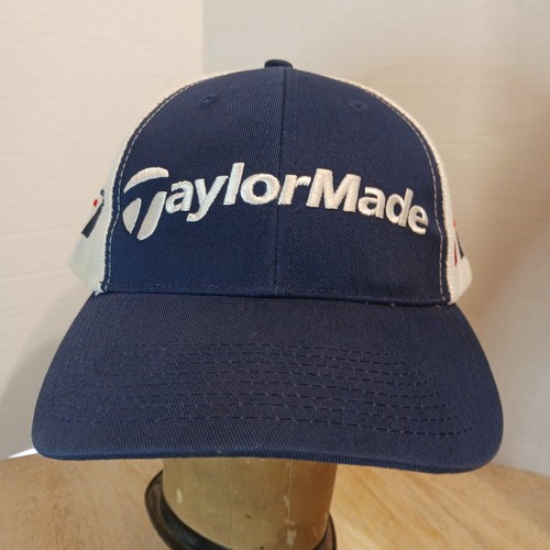 TaylorMade R7 Mesh Golf Cap/Mütze blau & weiß bestickte Logos Strapback - Bild 2 von 20
