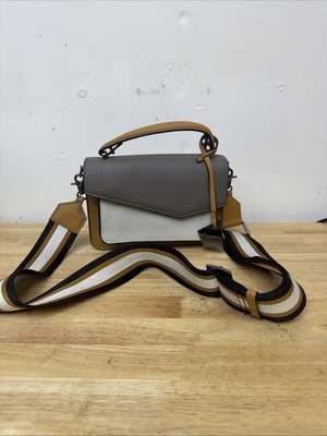 Botkier Cobble Hill Organic Modern Hobo Colorblock Leather Purse Brown Craftsman