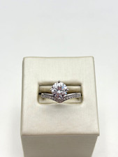 STERLING SILVER 925 ROUND WHITE GEMSTONE 2.4mm BAND SIZE 8 RING 3.5g