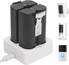 2-Pack 6040Mah Replacement Battery with Charger Station for Ring-Doorbell 2/3/4,
