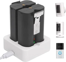 2-Pack 6040Mah Replacement Battery with Charger Station for Ring-Doorbell 2/3/4,