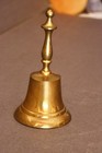 Brass Bell Made in India 6-1/2" Brass Throughout Handle,Ring Tone — photo 1