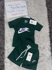 Green Kids  Nike Shorts Set, 2 Piece Outfit