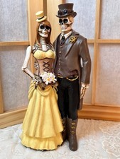 Steampunk Gothic Skeleton Bride and Groom 8"H