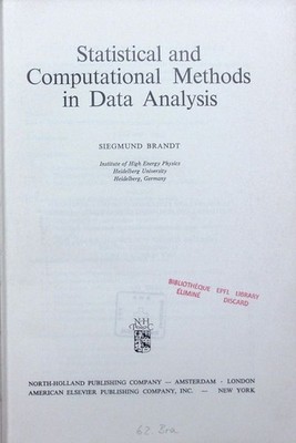 Statistical and computational methods in data analysis Siegmund Brandt. Brandt,