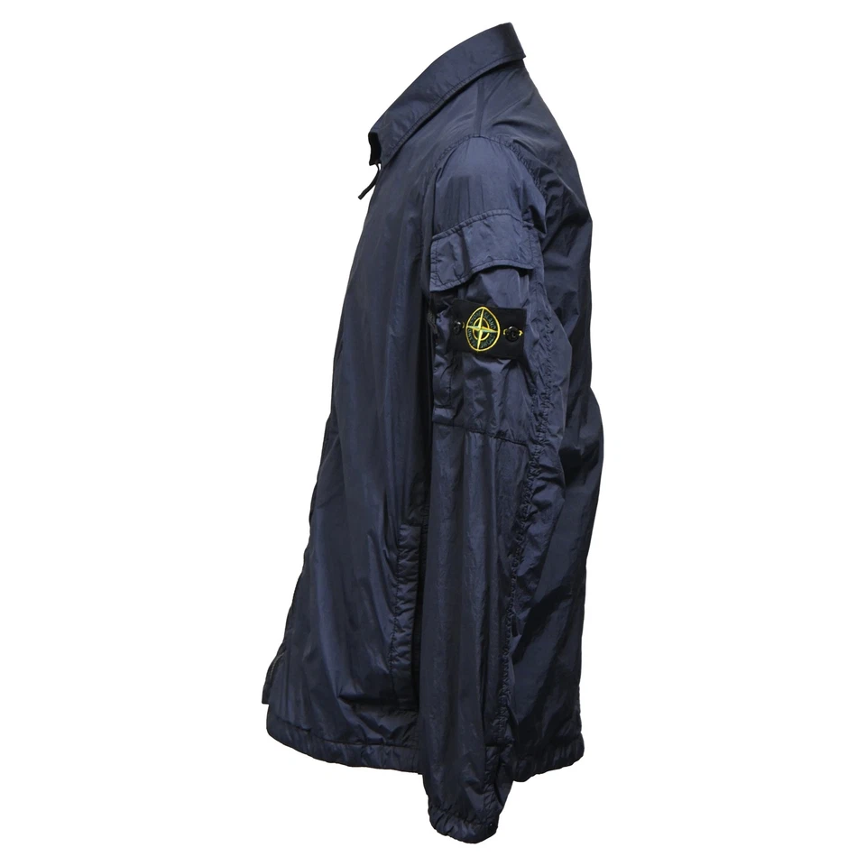 Sobrecamisa Stone Island con cremallera en nailon para hombre azul talla 52 Foto 2 de 4