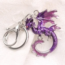 Purple Dragon Keychain: Mystical Decor Accessory, Enchanting Gift