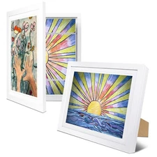 2-Pack Kids Artwork Frames Changeable 10x12.5 with Easel Stands, Hangers, Bac...