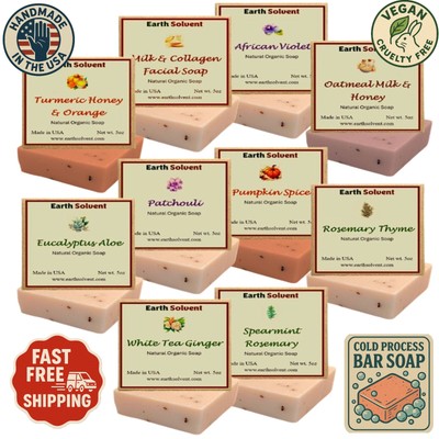Bar Soaps Natural Organic Soap Bars Made in USA 5oz each Pack of 3