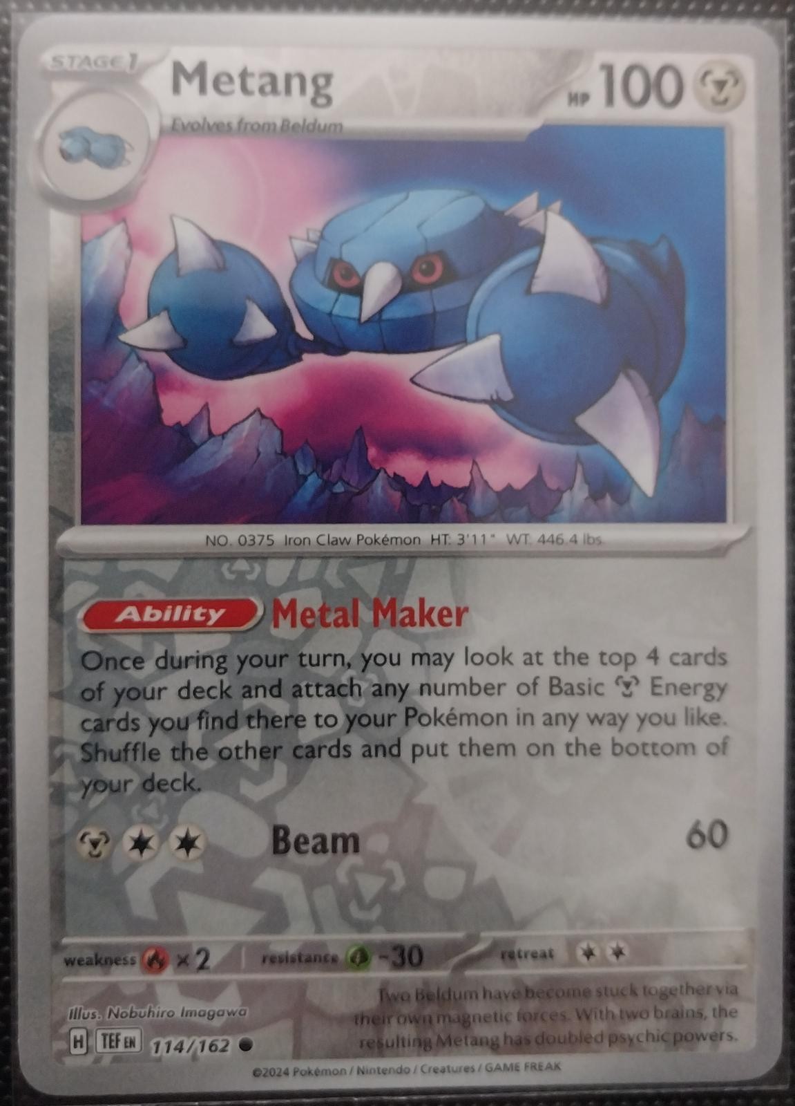 Metang - [TEF - 114/162] - Reverse Holofoil - Common - Pokemon - EN