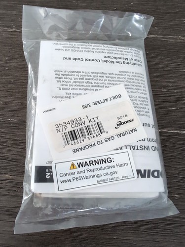 BRAND NEW SEALED MODINE NATURAL GAS TO PROPANE KIT # 3H34933-1