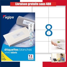 800 Étiquettes Adhésives Apli Agipa 105x70mm Blanches Certifié FSC Anti-bourrage