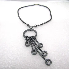 Women's Jewelry Black Necklace Hematite Beads None Magnetic