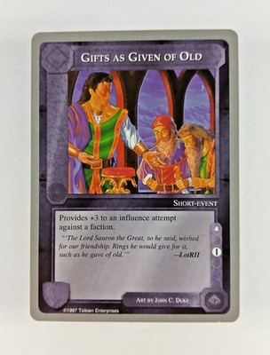 Gifts As Given Of Old - Middle Earth CCG card (1998 ICE MECCG Silver Grey Border