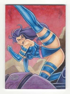 2018 Marvel Masterpieces Sketch Psylocke by William Donley III AP w/ Effects